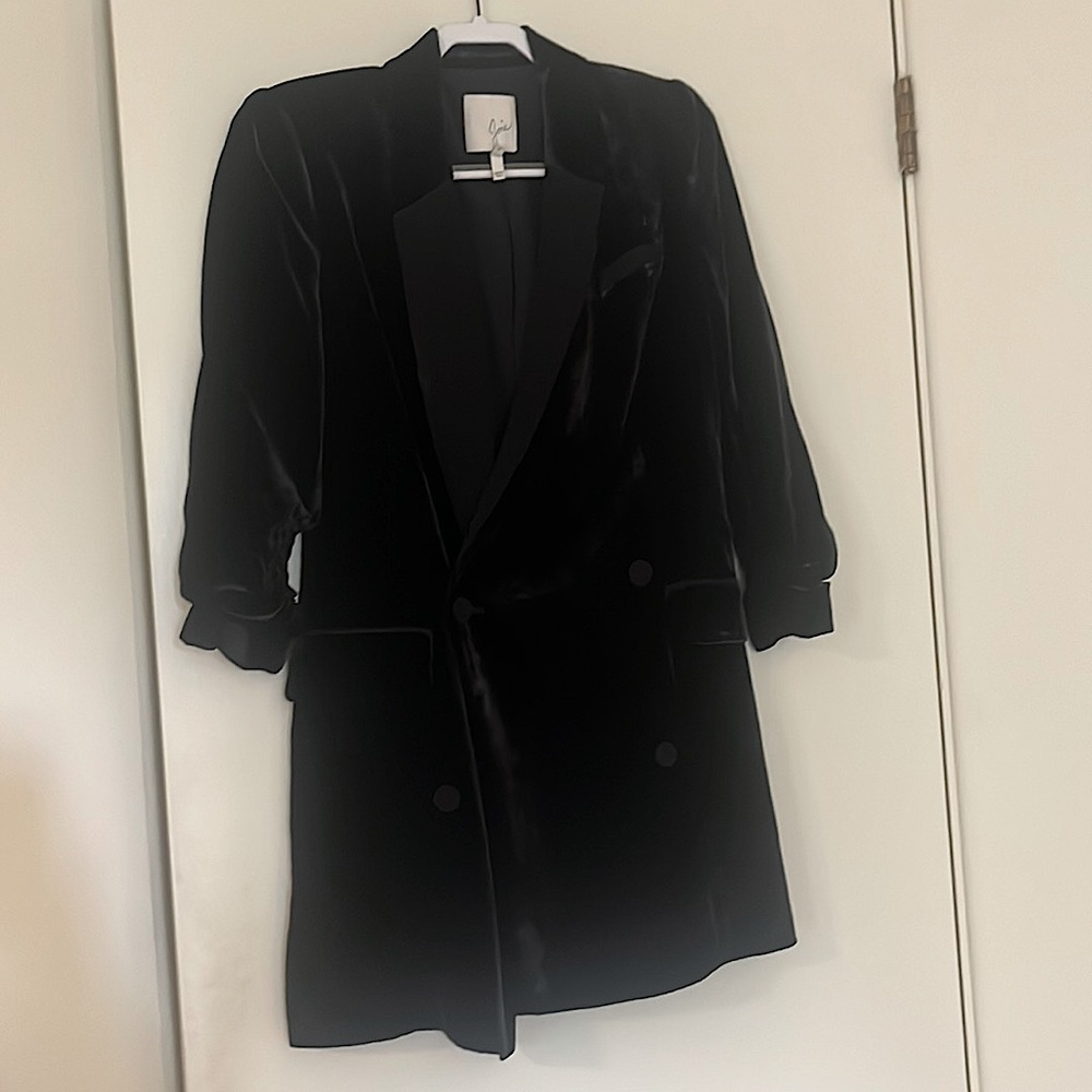 Joie velvet black blazer dress